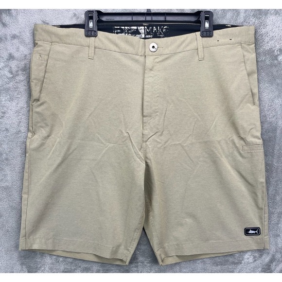 Pelagic Men's Mako Hybrid Shorts 40 Beige Fishing Surfing Performance Chino - Picture 1 of 11